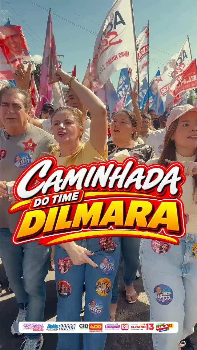 Multidão em caminhada nas ruas de Limoeiro em apoio ao time de Giordanna Mano, Zezinho e demais candidatos apoiados por Júnior Mano
