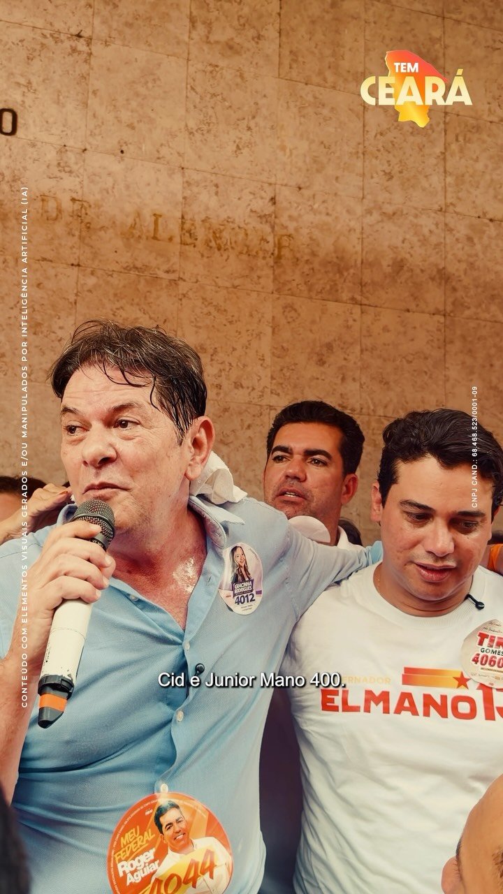 Capa original do vídeo com Júnior Mano discursando ao lado de apoiadores