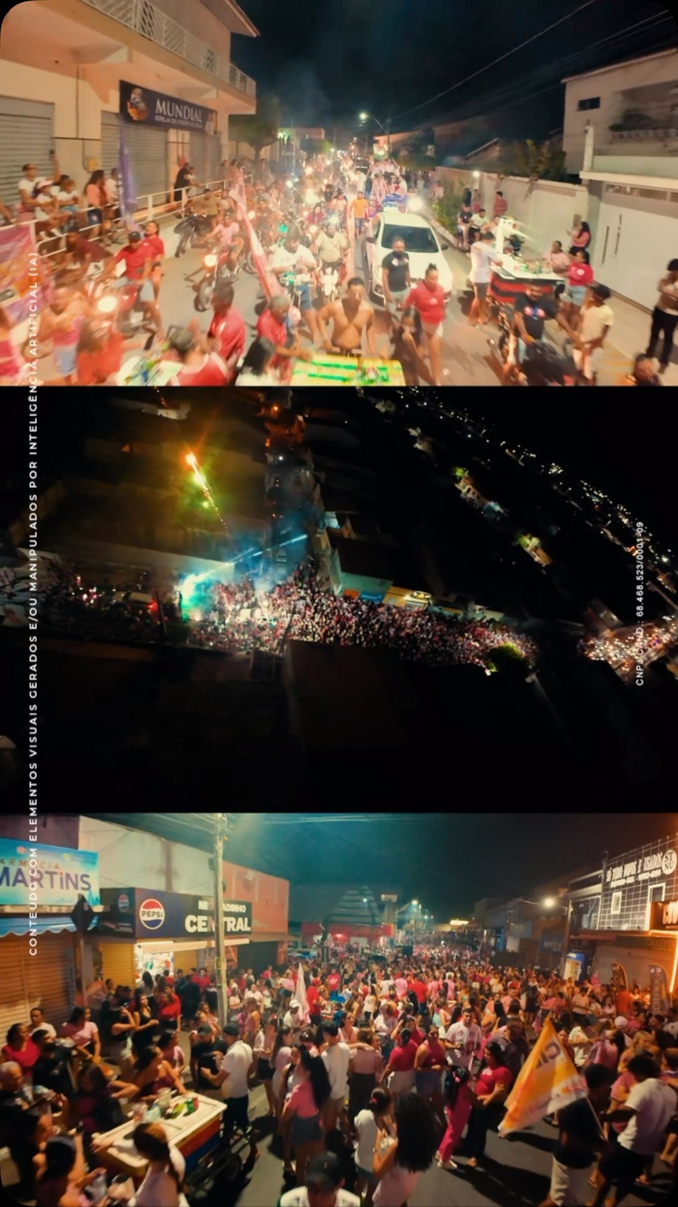 Montagem de cenas do evento em Nova Russas publicada por Júnior Mano