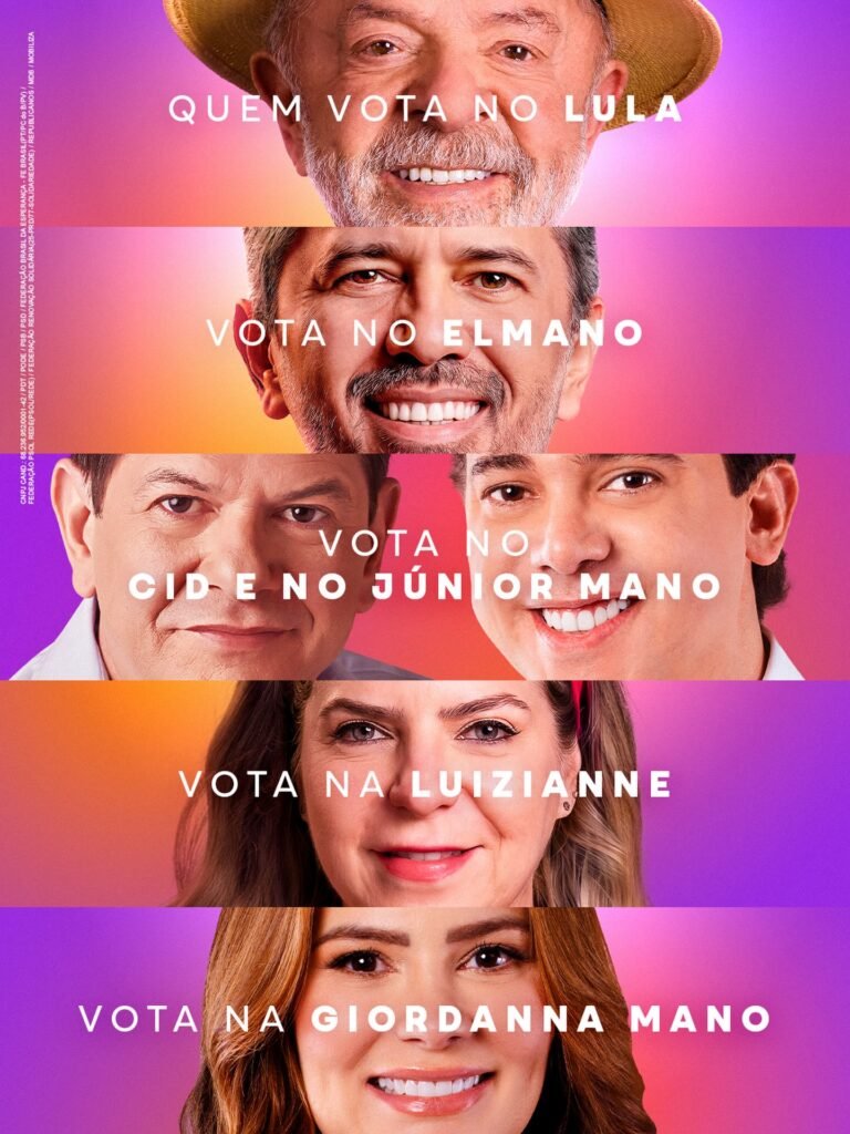 Arte com Lula, Elmano, Cid Gomes, Júnior Mano, Luizianne e Giordanna Mano