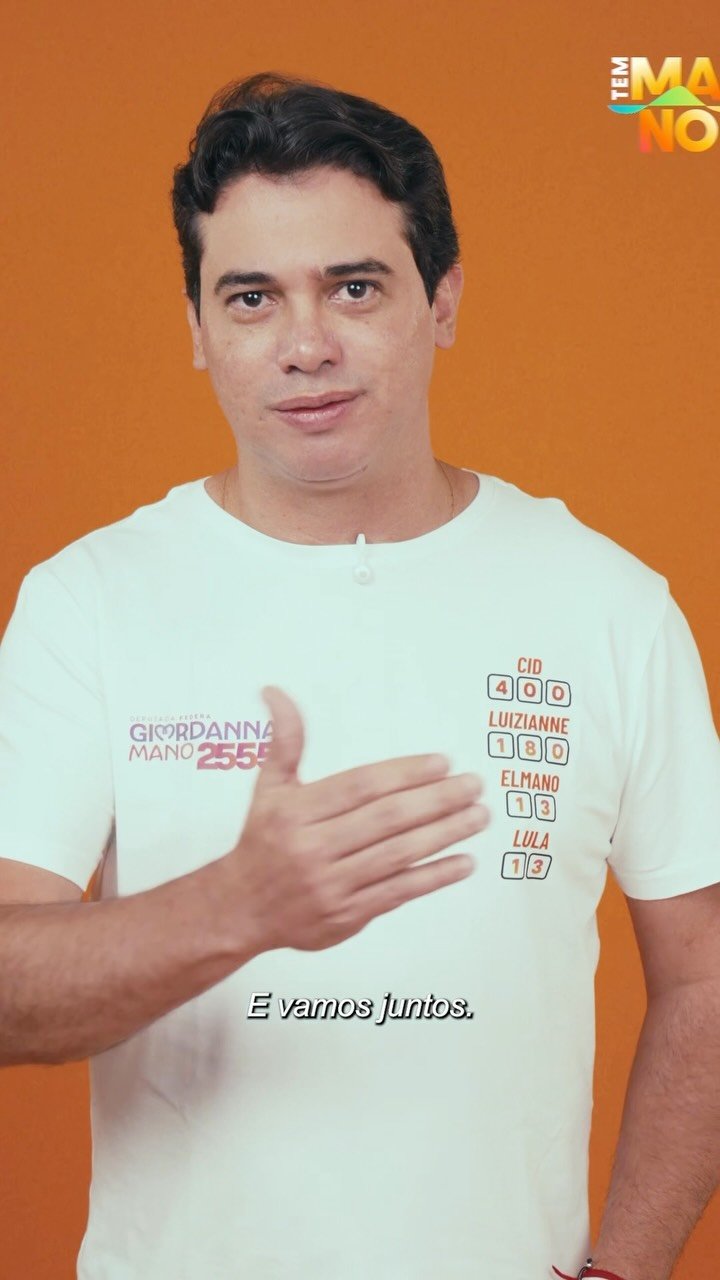 Registro da publicação de Júnior Mano sobre sua colinha eleitoral de 2026.